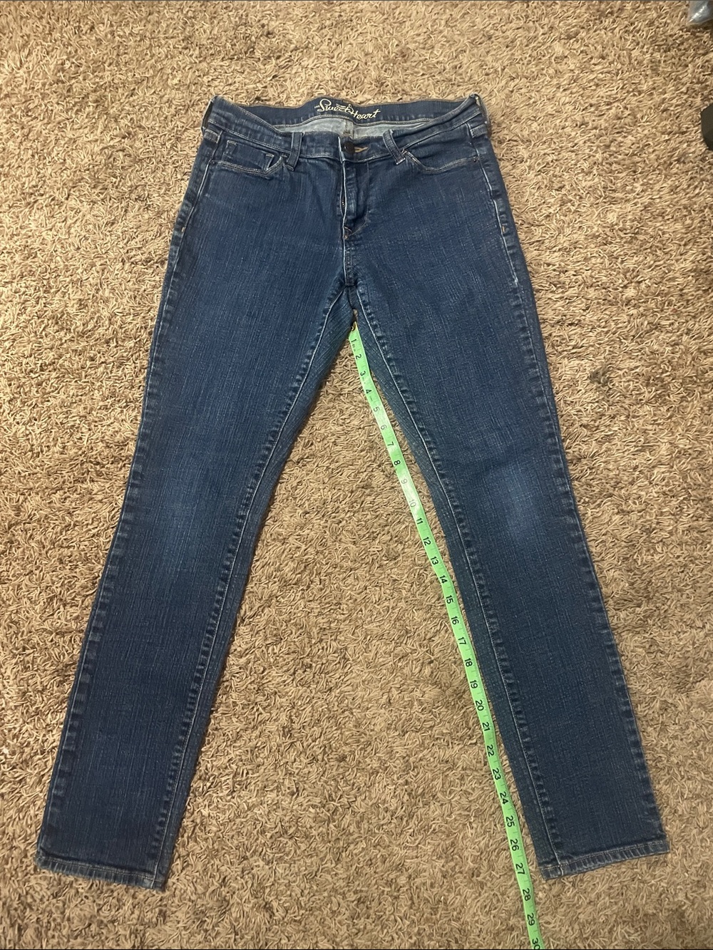 Old Navy - THE SWEET HEART- Women's Dark Blue Skinny Jeans Size 8 LONG - Picture 3 of 5